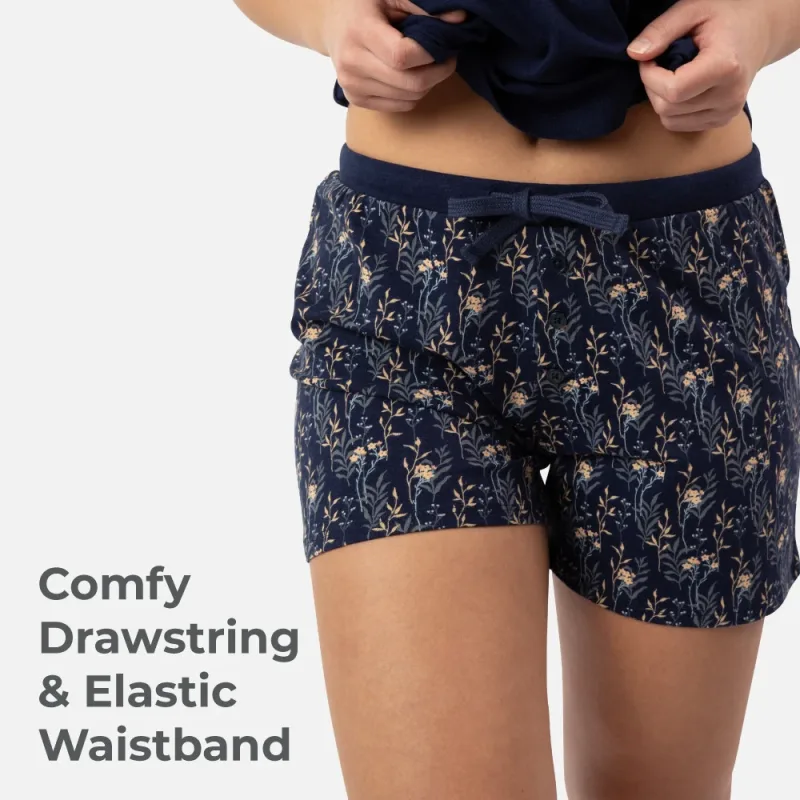 Women's Bamboo Sleep Short - Midnight Floral Print