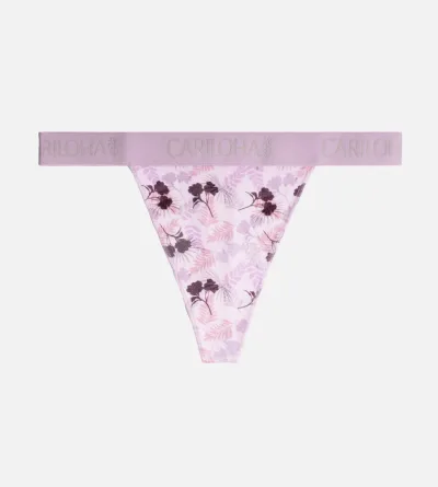 Bamboo Midrise Thong - Lilac Breeze Print