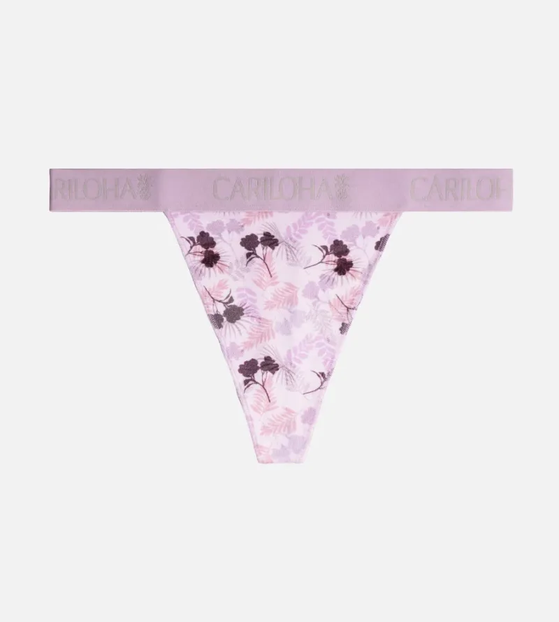 Bamboo Midrise Thong - Lilac Breeze Print