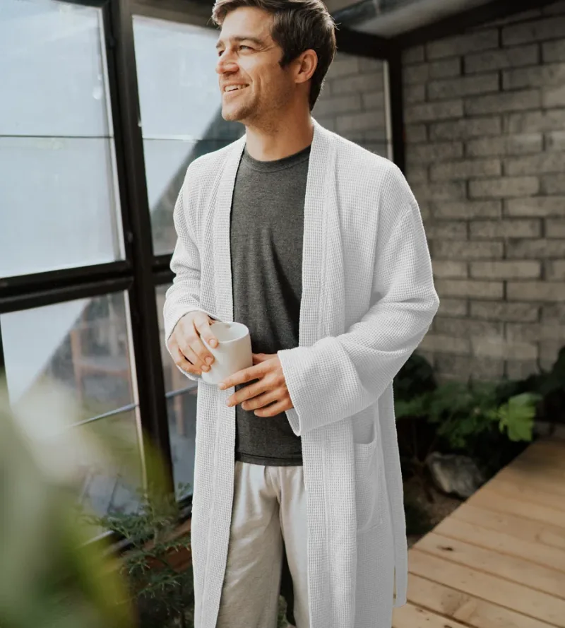 Men's Bamboo Waffle Knit Robe