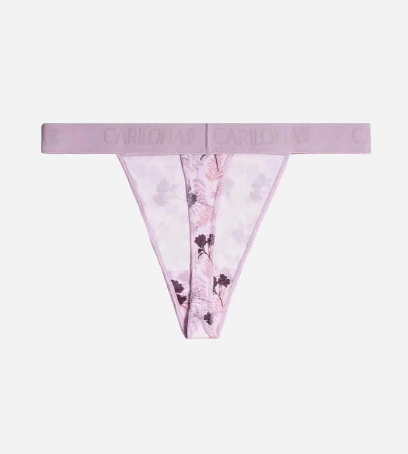 Bamboo Midrise Thong - Lilac Breeze Print