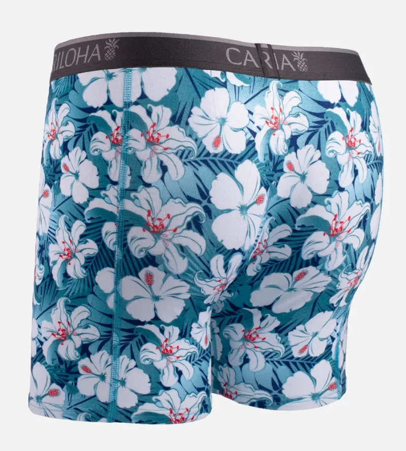 Bamboo Boxer Briefs - Blue Hibiscus