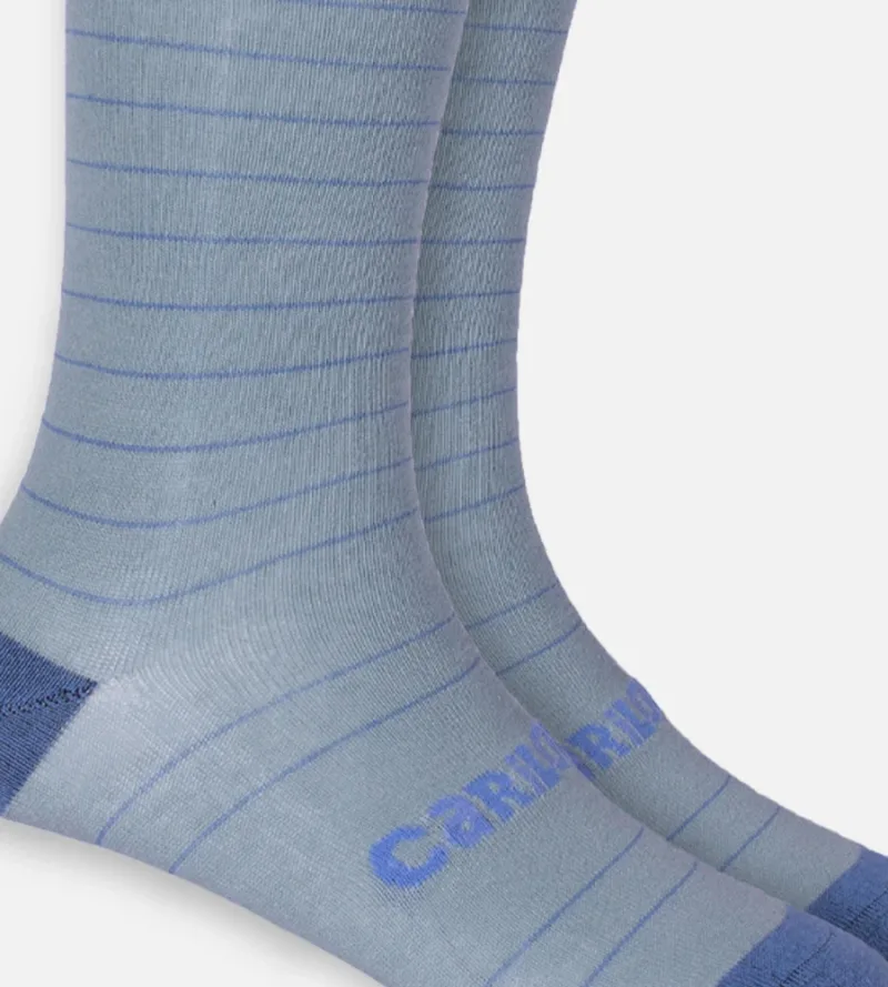 Bamboo Trouser Socks - Light Blue Stripe