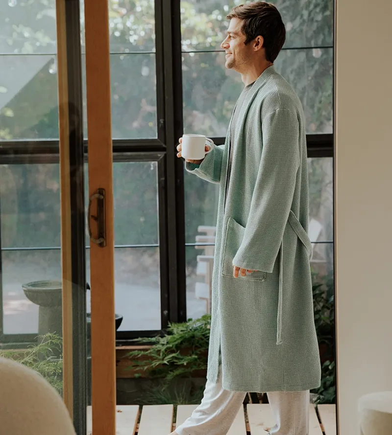 Men's Bamboo Waffle Knit Robe