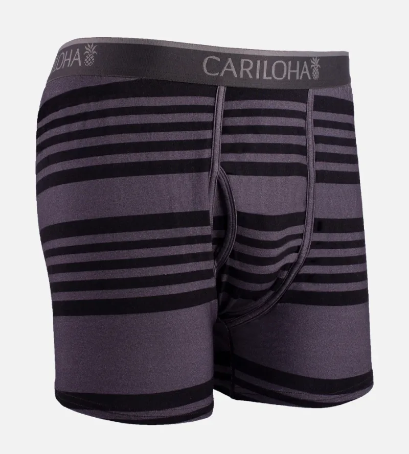 Bamboo Boxer Briefs - Carbon Stripe