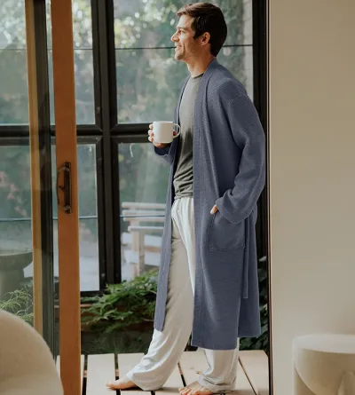 Men's Bamboo Waffle Knit Robe