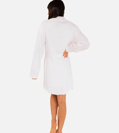 Women's Bamboo Sleep Robe - Soft Pink Stripes