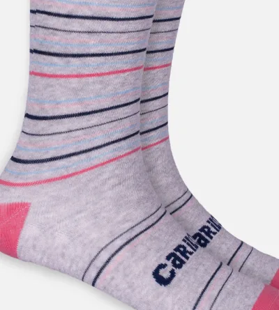 Bamboo Trouser Socks - Heather Gray Stripe